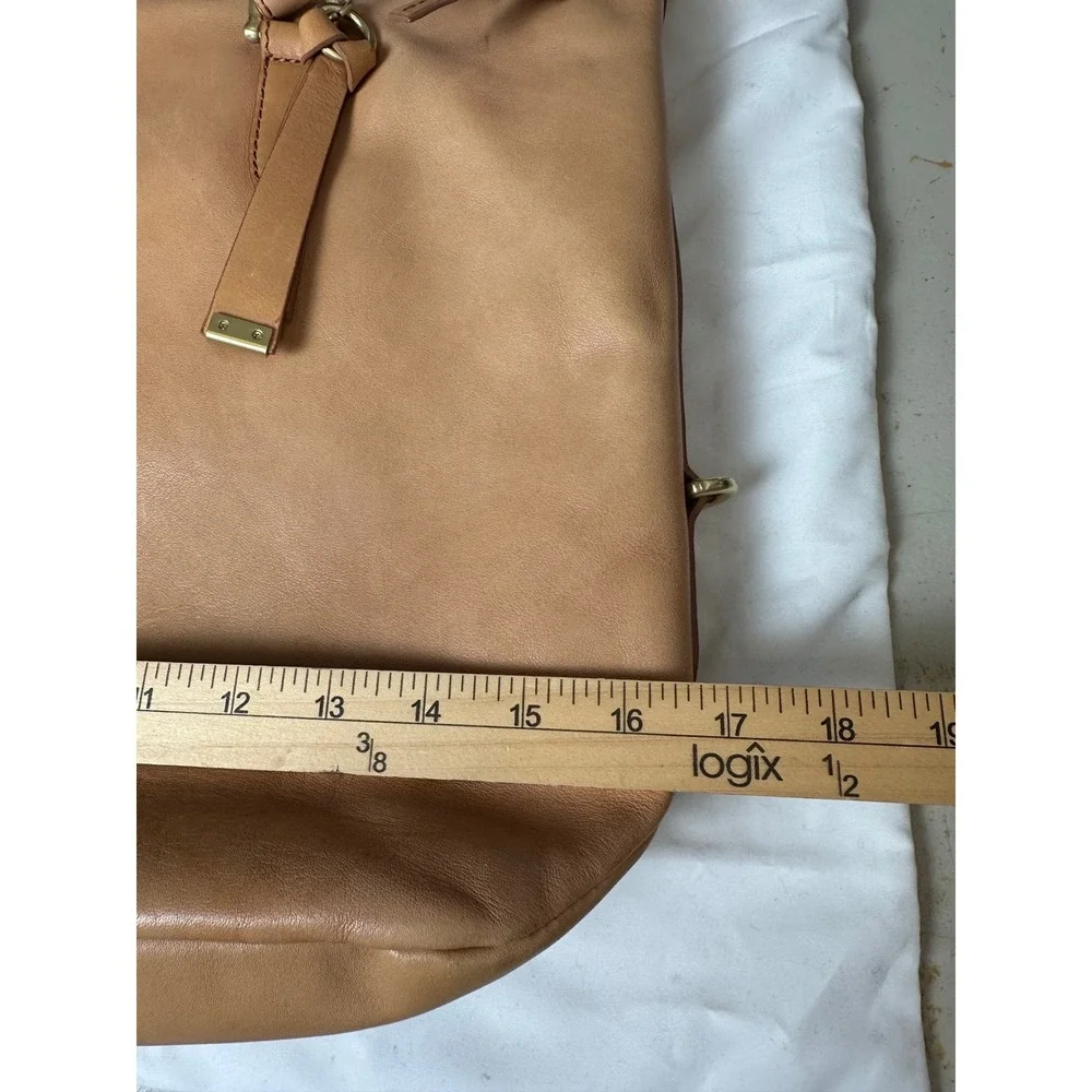 Brahmin Womens Delaney Tote Bag FLAWS Large Tan Charleston Leather Crossbody